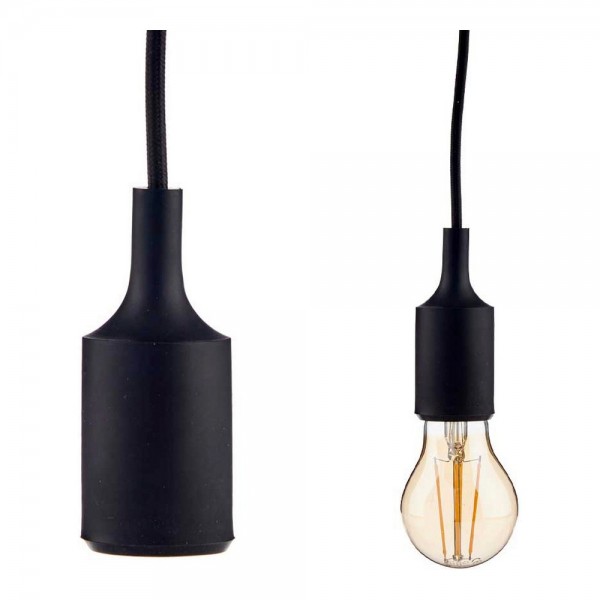 Suspension industriel noir métal plastique (9,7 x 12 x 9,7 cm)
