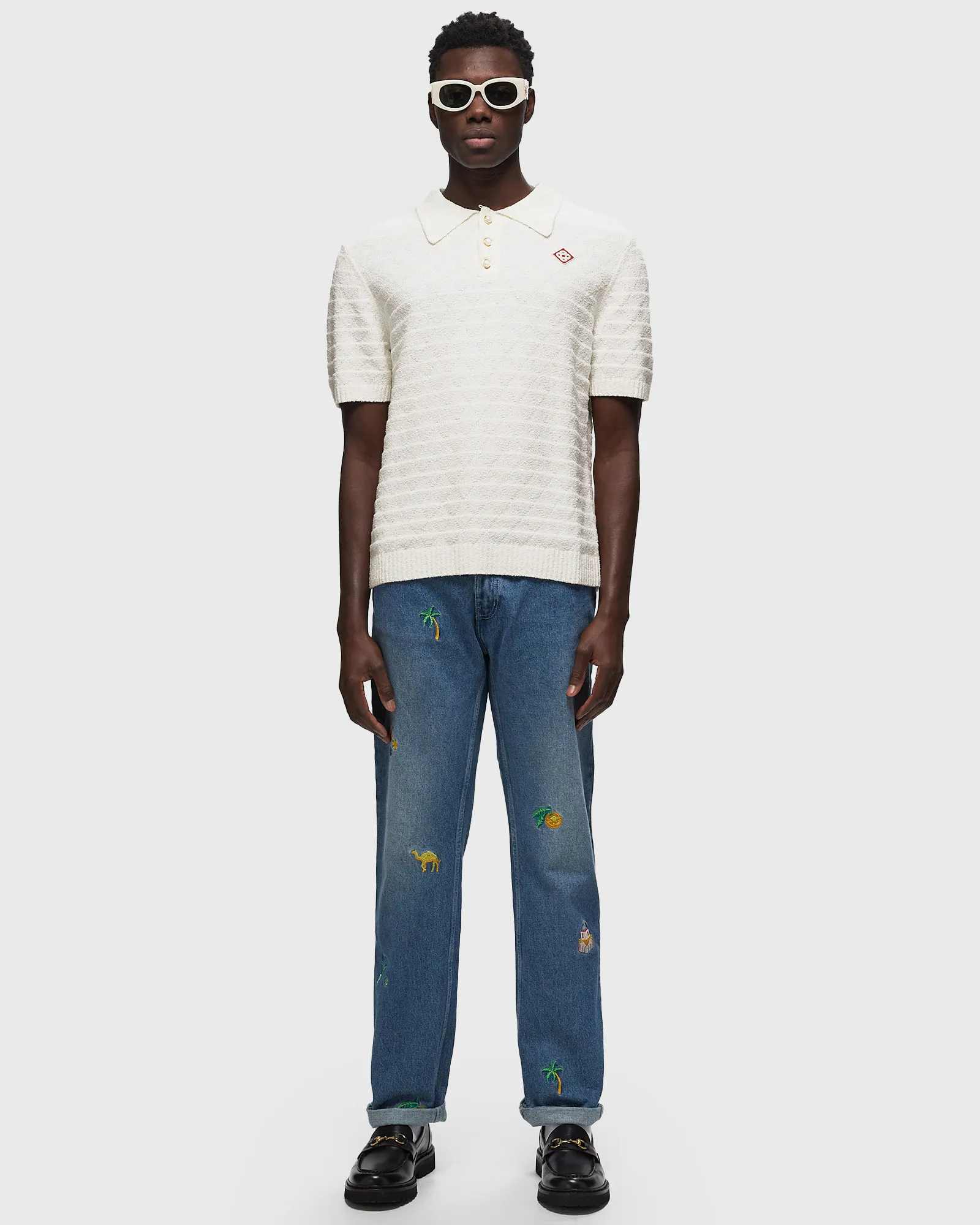 Casablanca TRIANGLE BOUCLE POLO SHIRT