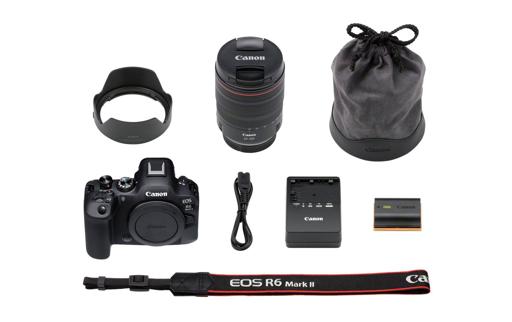 Fotokamera EOS R6 Mark II Kit RF 24-105 L<br>Extrem schnelle und leise Vollformatkamera mit professionellen Funktionen für Filmproduktionen