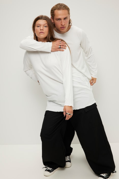 Longsleeve, Rippjersey, Rundhals, Langarm, Unisex