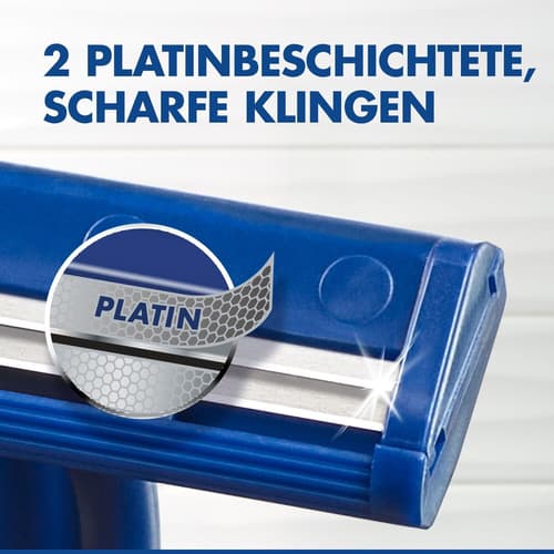 Gillette Blue II  Einwegrasierer x10, Mit 2 ultrascharfen, platinbeschichteten Klingen, 10er-Pack