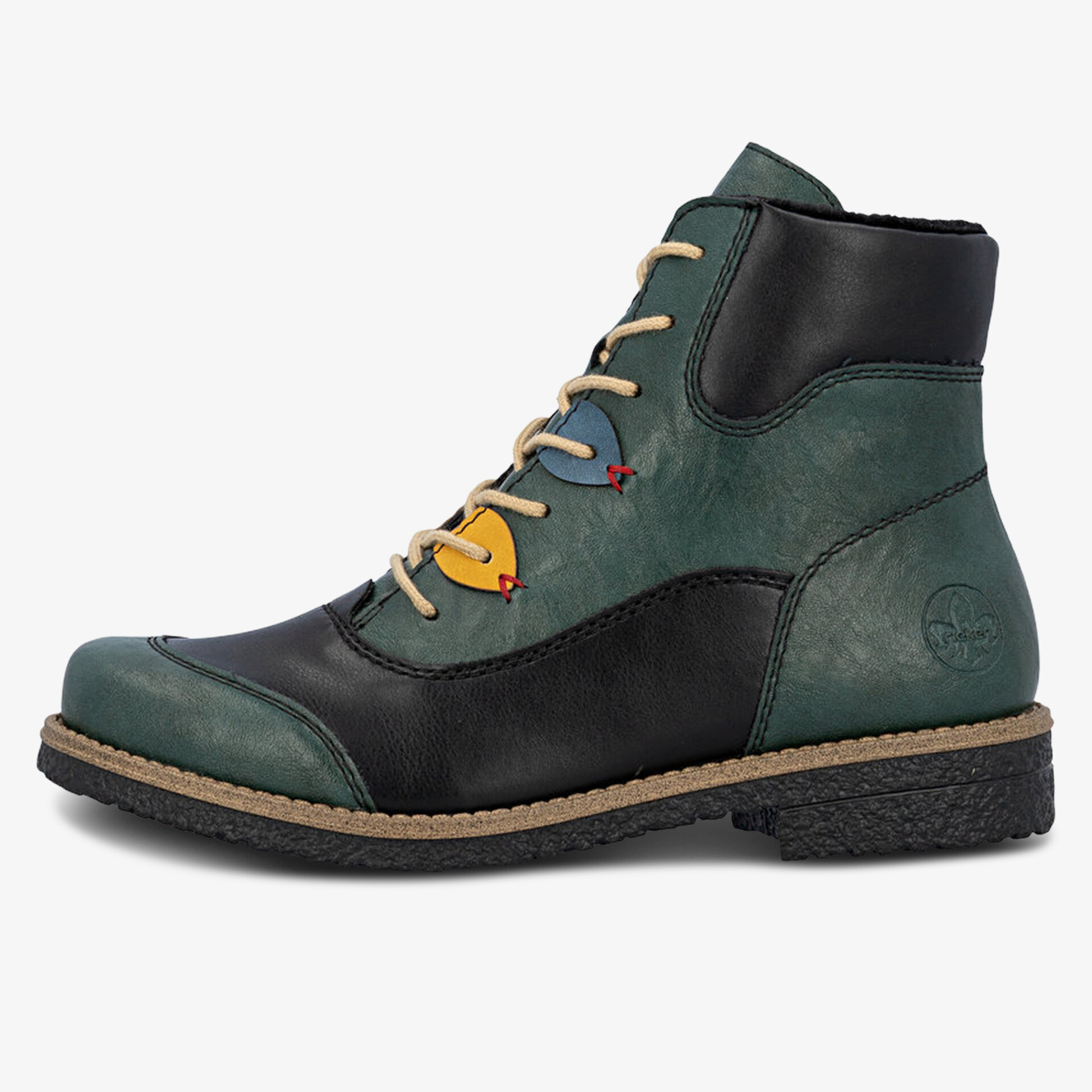 rieker Damen Schnürstiefeletten grün