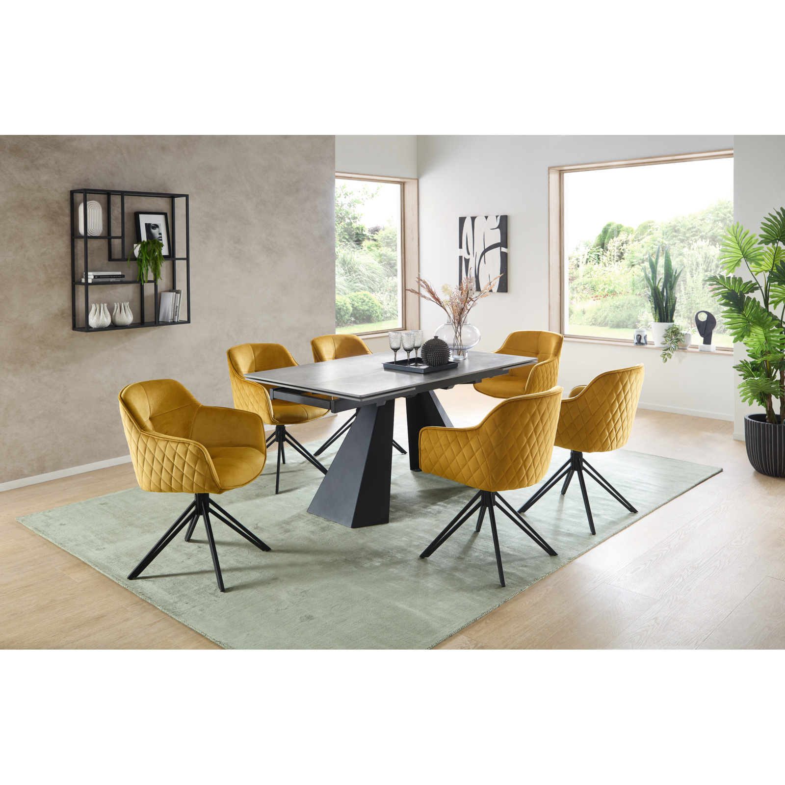 Tisch Mitch Keramik grau 160/240 x 76 x 90 cm