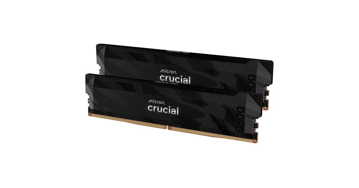 Crucial32 GB DDR5-6400 (2x 16 GB) Dual-Kit werkgeheugen  (Zwart, Pro, XMP 3.0, AMD EXPO)