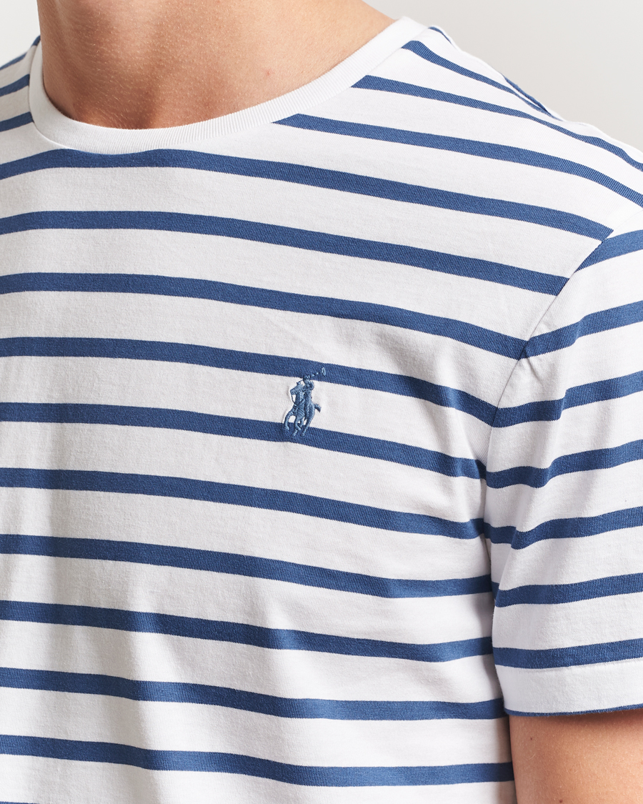 Polo Ralph Lauren Custom Slim Fit Striped Tee White/Old Royal