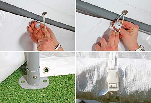 Partyzelt 4x2 m Modular Pro PE 240 g/m² wasserdicht inkl. Seiten Festzelt Gartenzelt Weiss