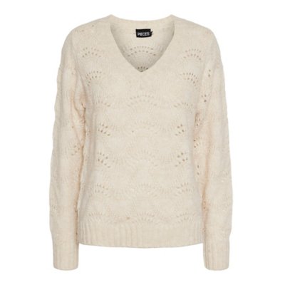 Pull femme Pcbibbi V-Neck Knit Noos Bc PIECES