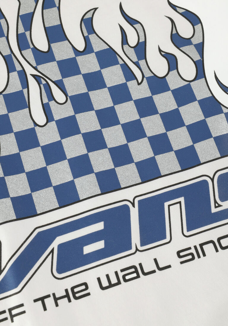 VANS witte vans t-shirt reflective checkerboard flame ss white