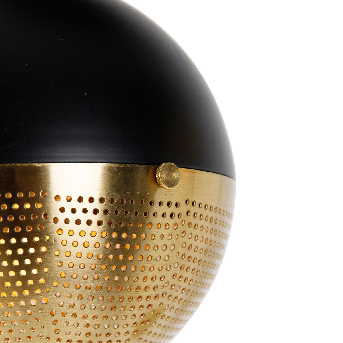 Industriële hanglamp zwart met messing 5-lichts - Haicha