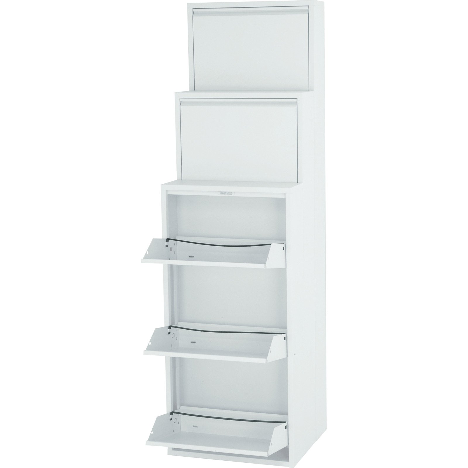 Schuhschrank Berry Metall weiss 51 x 136 x 15 cm