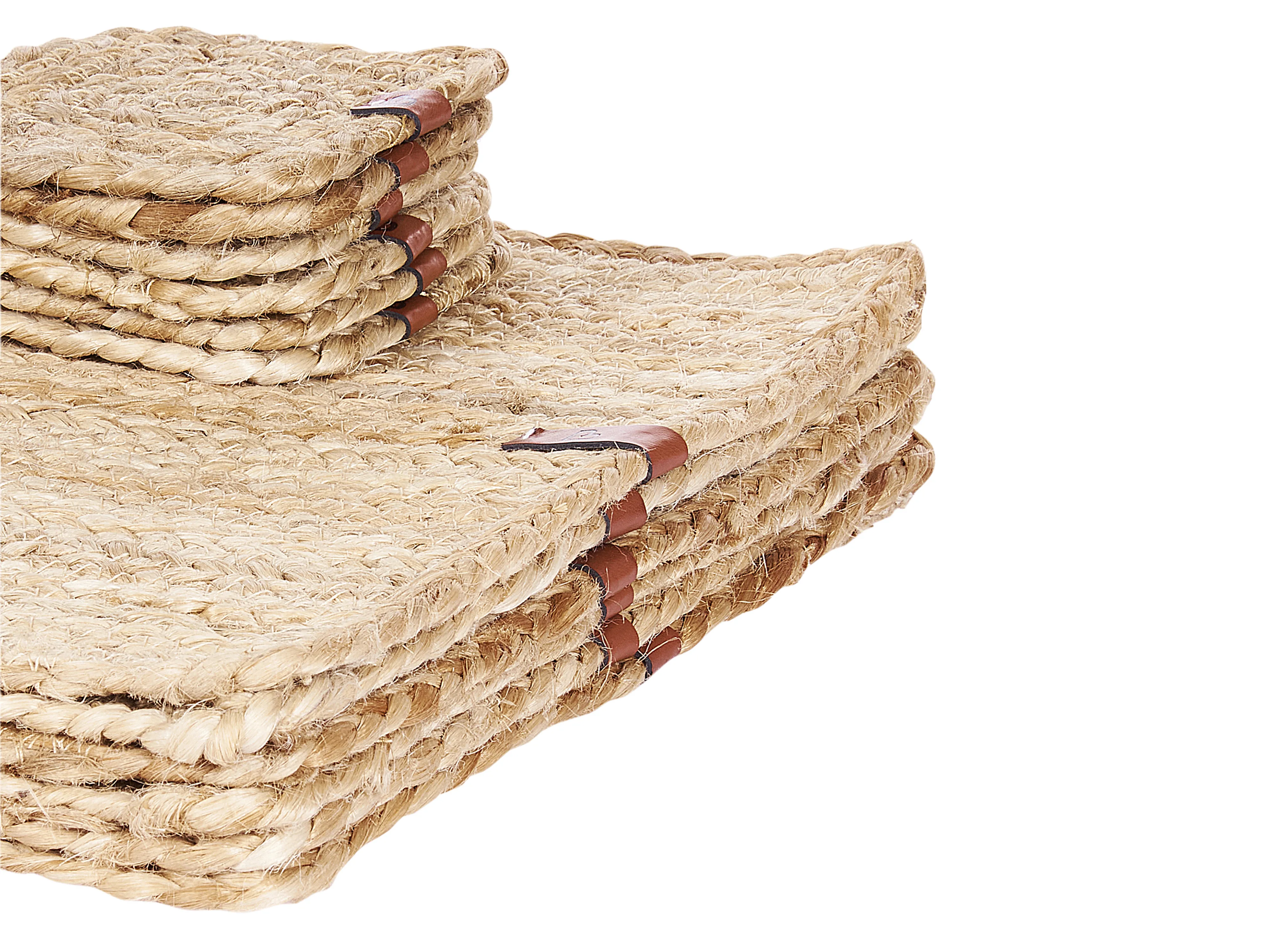 Placemats en onderzetters set QUANDONG Natuurlijk Jute