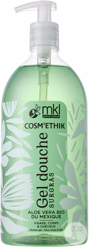 MKL Green Nature Coms'Éthik Aloe Vera Du Mexique Bio Shampoing Douche Cheveux Flacon-Pompe 1l