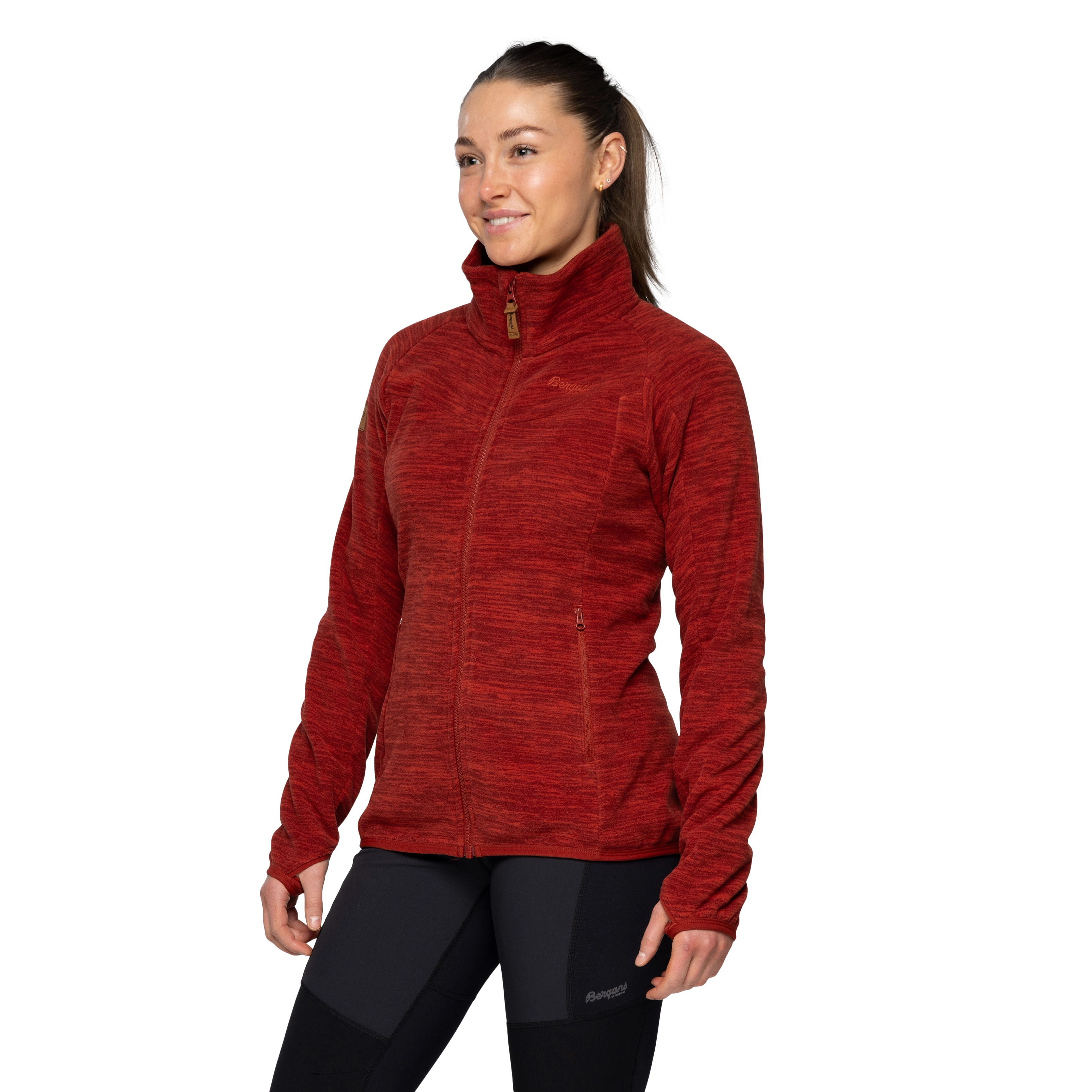 Hareid Fleece W Jacket NoHood Chianti Red