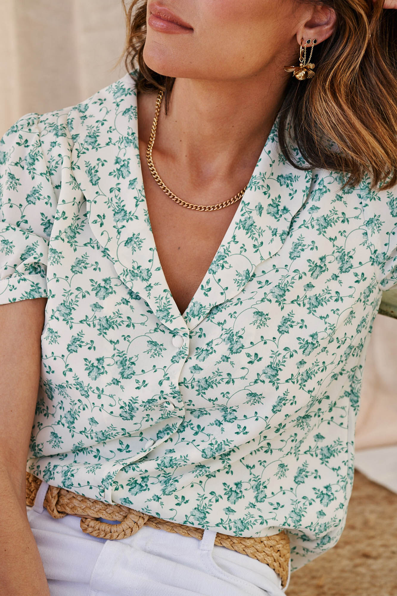 Camisa floral May - Verde