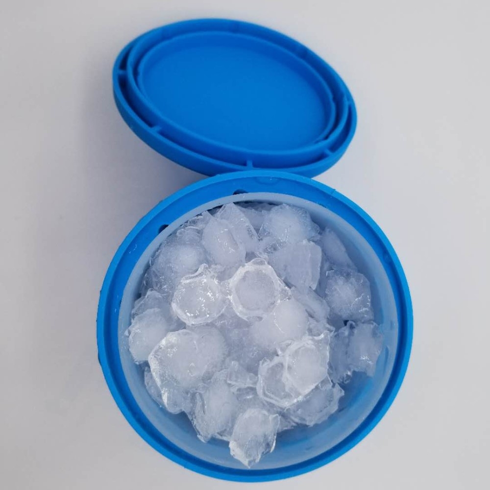 2in1 Silikon Eiswürfel Form Ice Cube Maker Eisbehälter mit Deckel - Blau