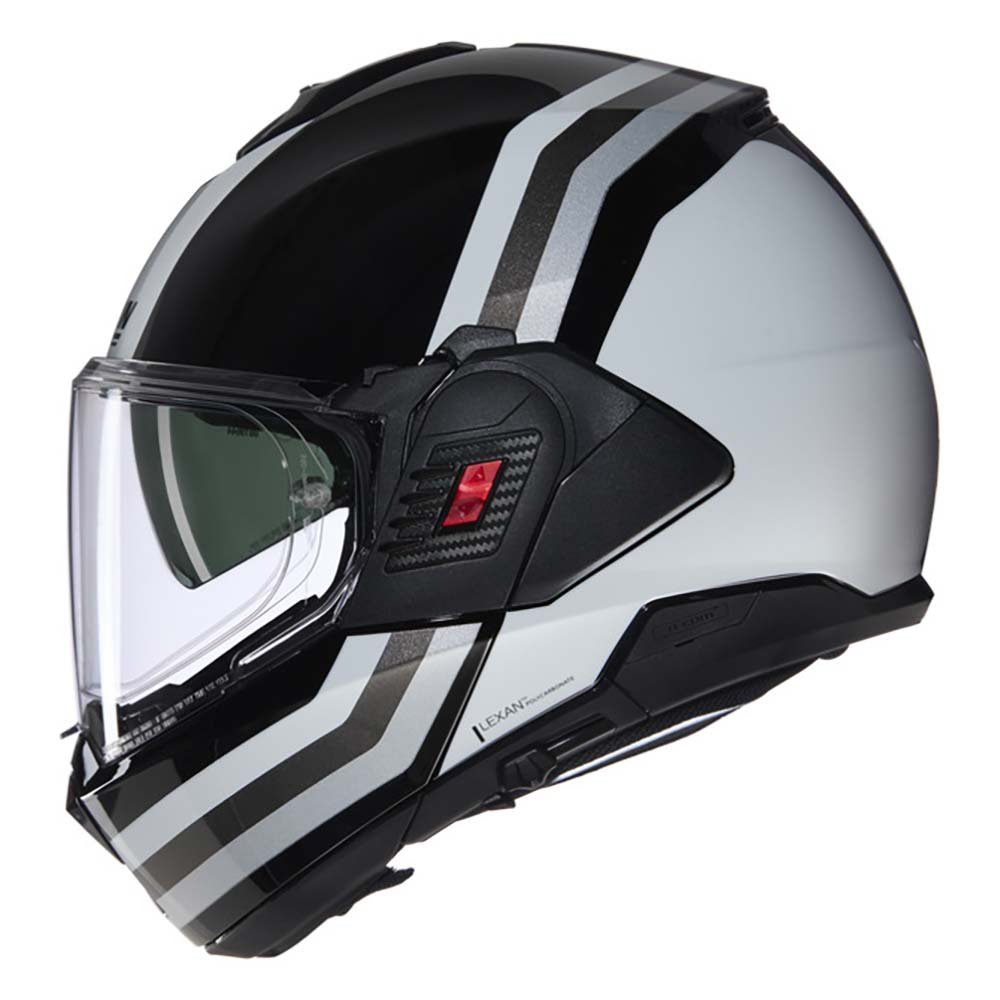 Nolan - Casque N120-1 Lineo N-Com Noir / Blanc / Argent / Brillant