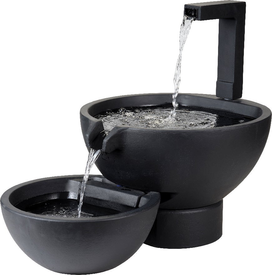 Waterornament schalen zwart 57 x 87 x 68 cm