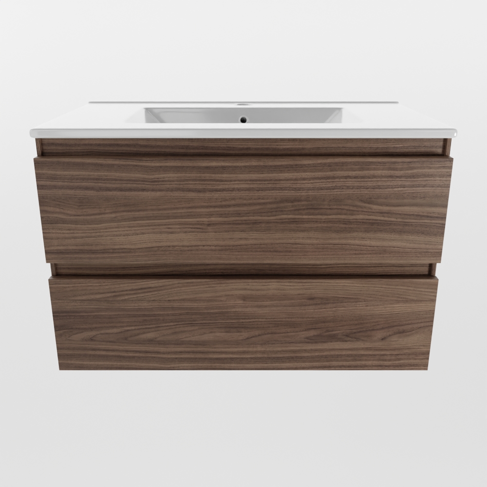 Mondiaz Aivy badmeubel 80cm mocha met wastafel keramiek wit glans 1 kraangat en spiegelkast