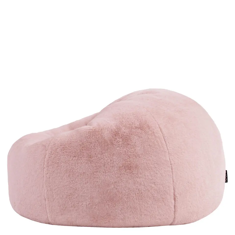 icon - Kingston Zitzak Fauteuil - Fluffy Pluche Imitatiebont - Oud roze