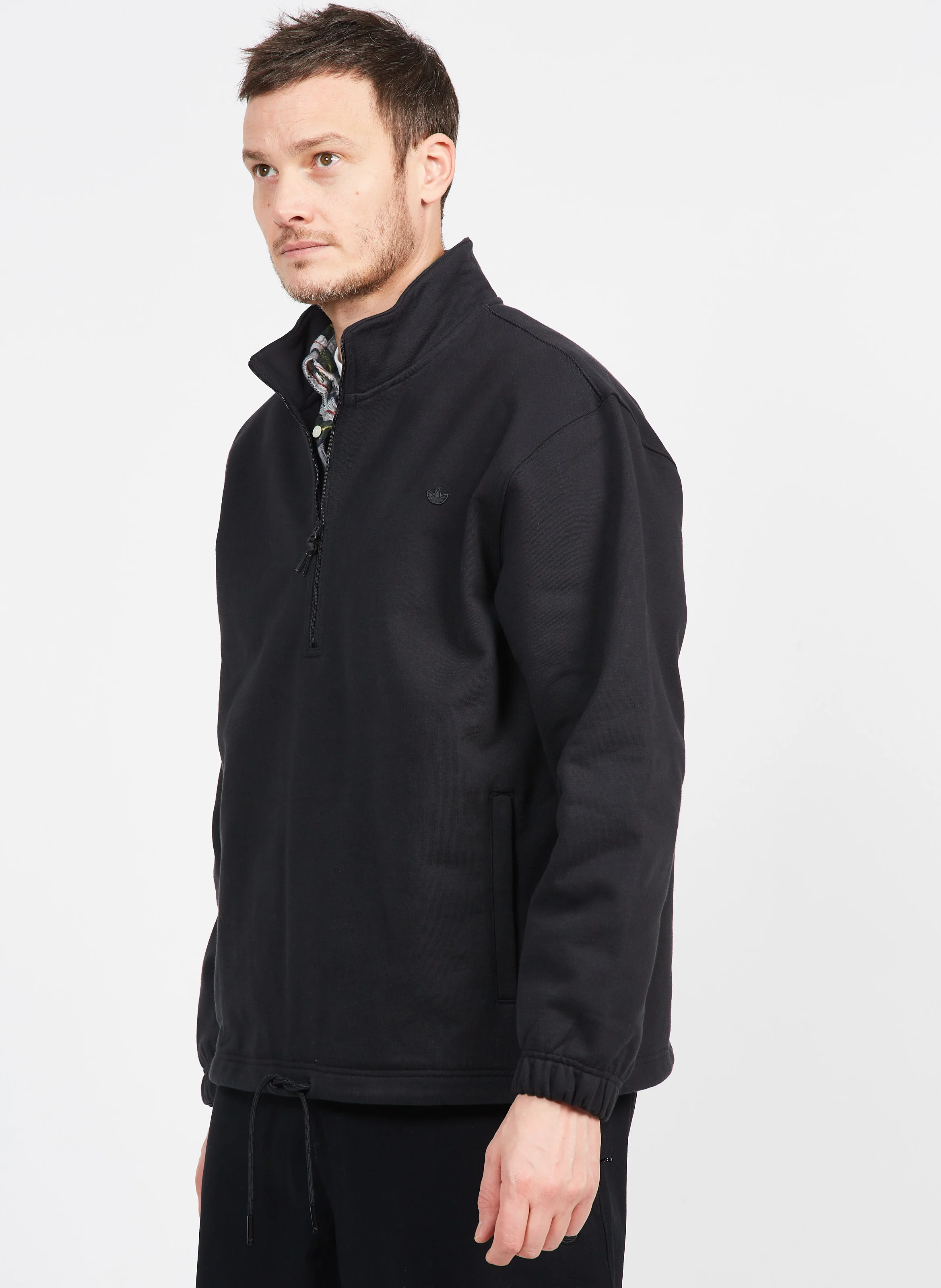 Sweat col montant en coton | Noir