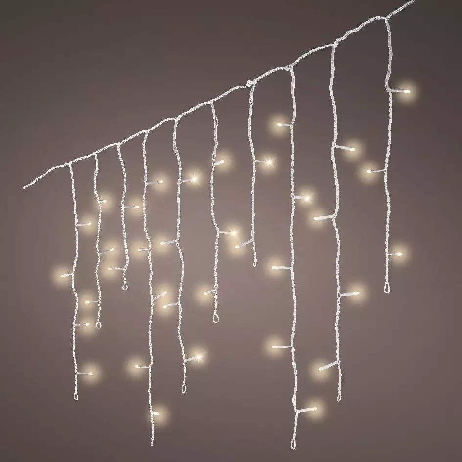 Stalactite lumineuse 11 m 259 LED câble blanc Stars Blanc chaud
