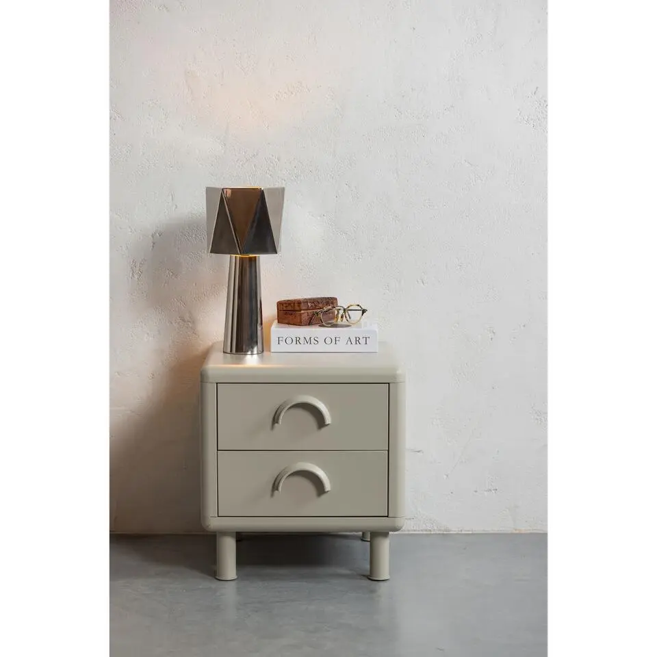 WOOOD Rune Ladekast met 2 lades - Metaal - Honinggeel - 45x42x42