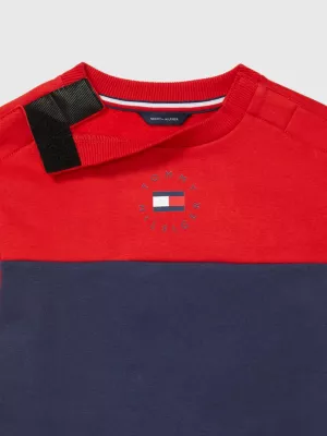 Vestido de moletom adaptável com blocos de cores