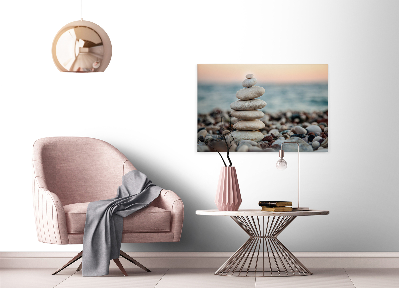 Leinwandbild STRAND - grau - 90x60 cm
