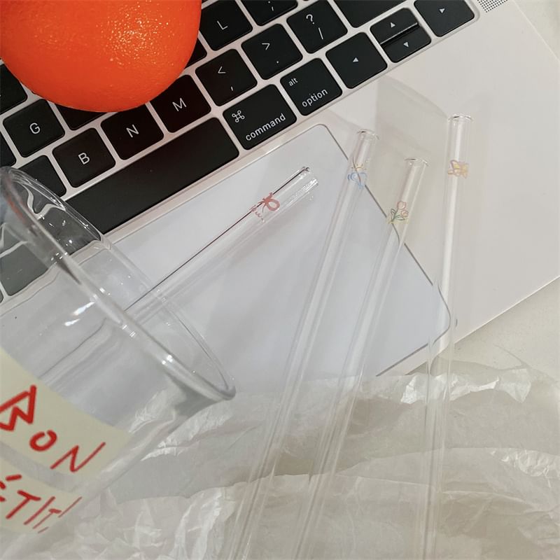 Olsin - Print glazen drinkrietje (diverse ontwerpen)