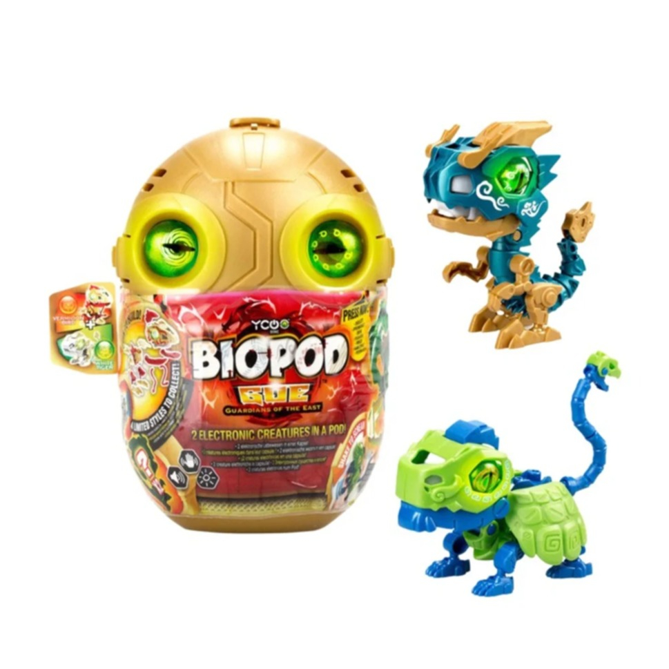 Biopod Duo GOE Wächter Ei Kinder Spielzeug Überraschung mit Licht / Sound / Sticker inkl. LR44 Batterien (55369) - Gold