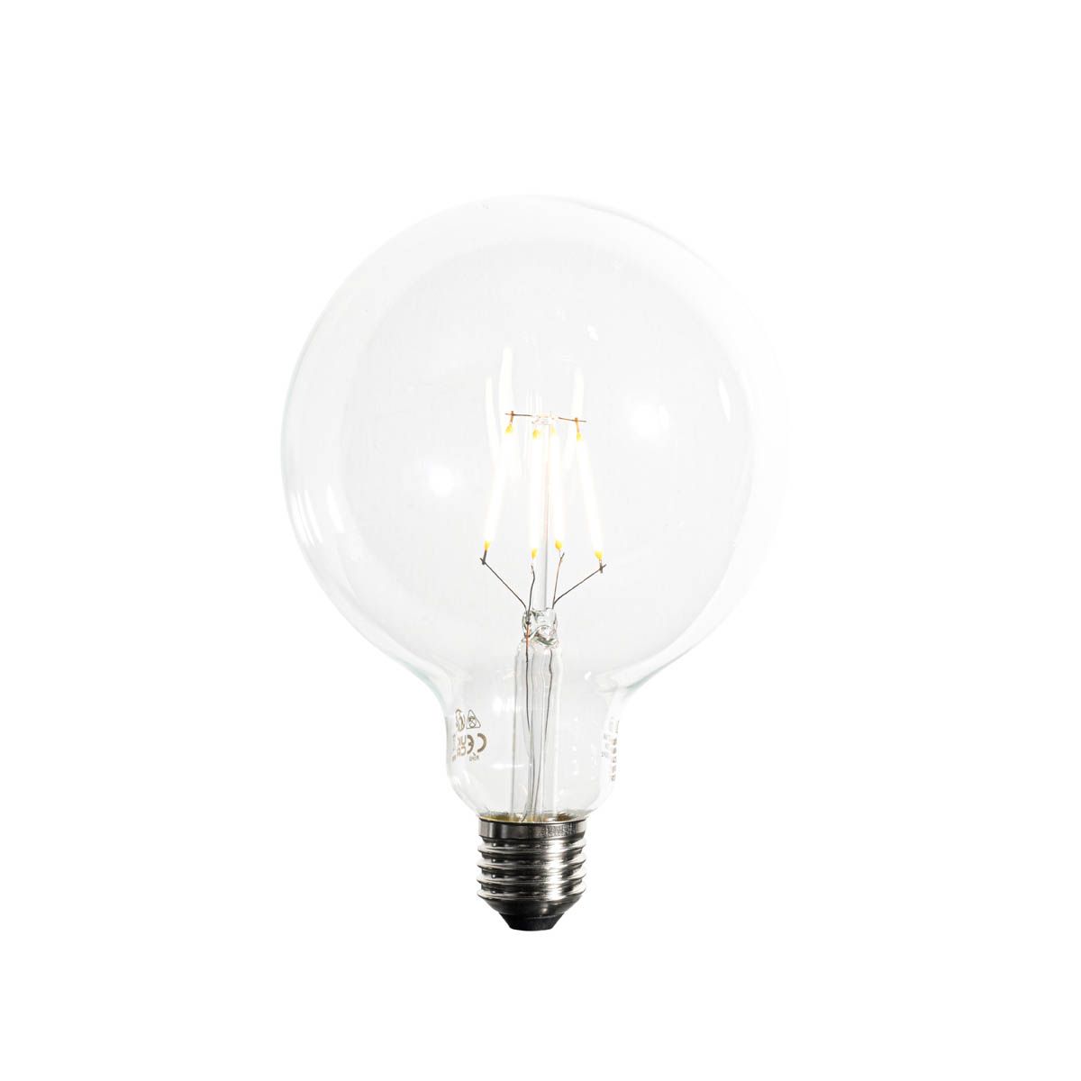 Set van 5 E27 dimbare LED spiraal filament G125 5W 450 lm 2200K