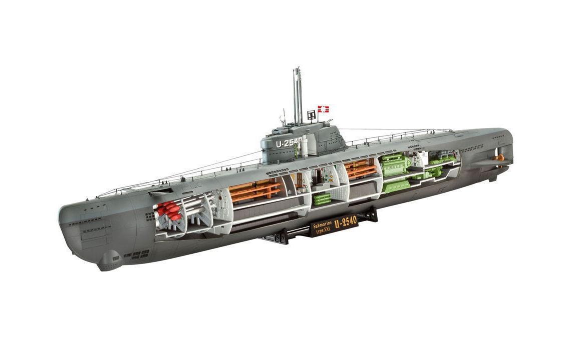 Bausatz Submarine Typ XXI w. Interior 1:144Kunststoff Modellbausatz