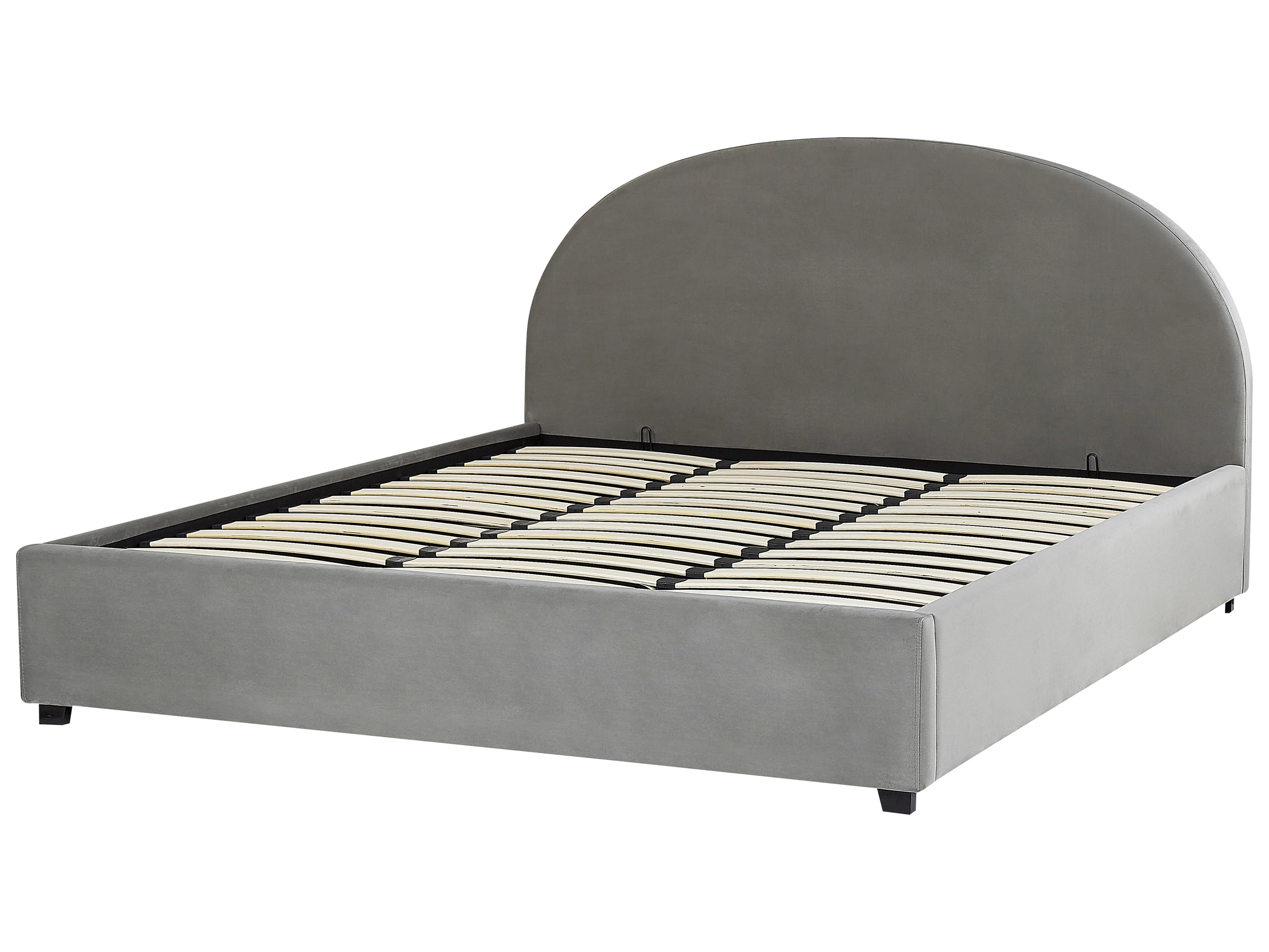 Bed met opbergruimte Fluweel VAUCLUSE 180 x 200 cm Lichtgrijs