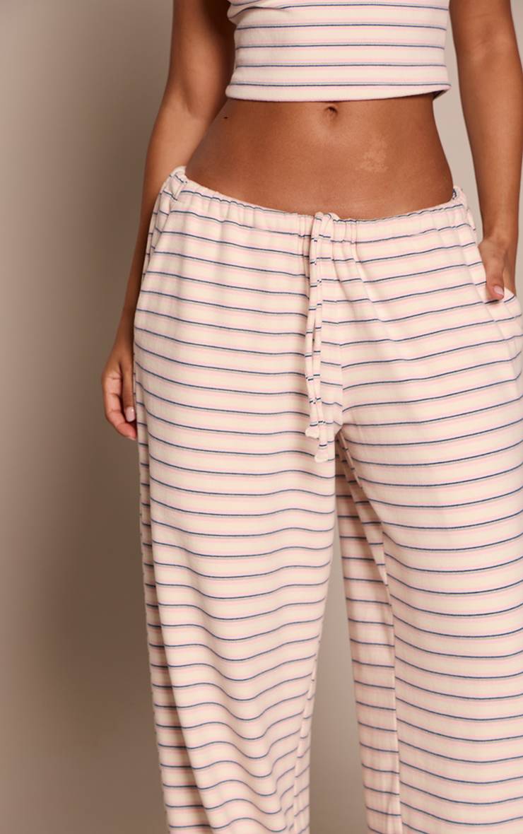 Multicolore Pantalon De Jogging Droit En Molleton Doux À Rayures Petite