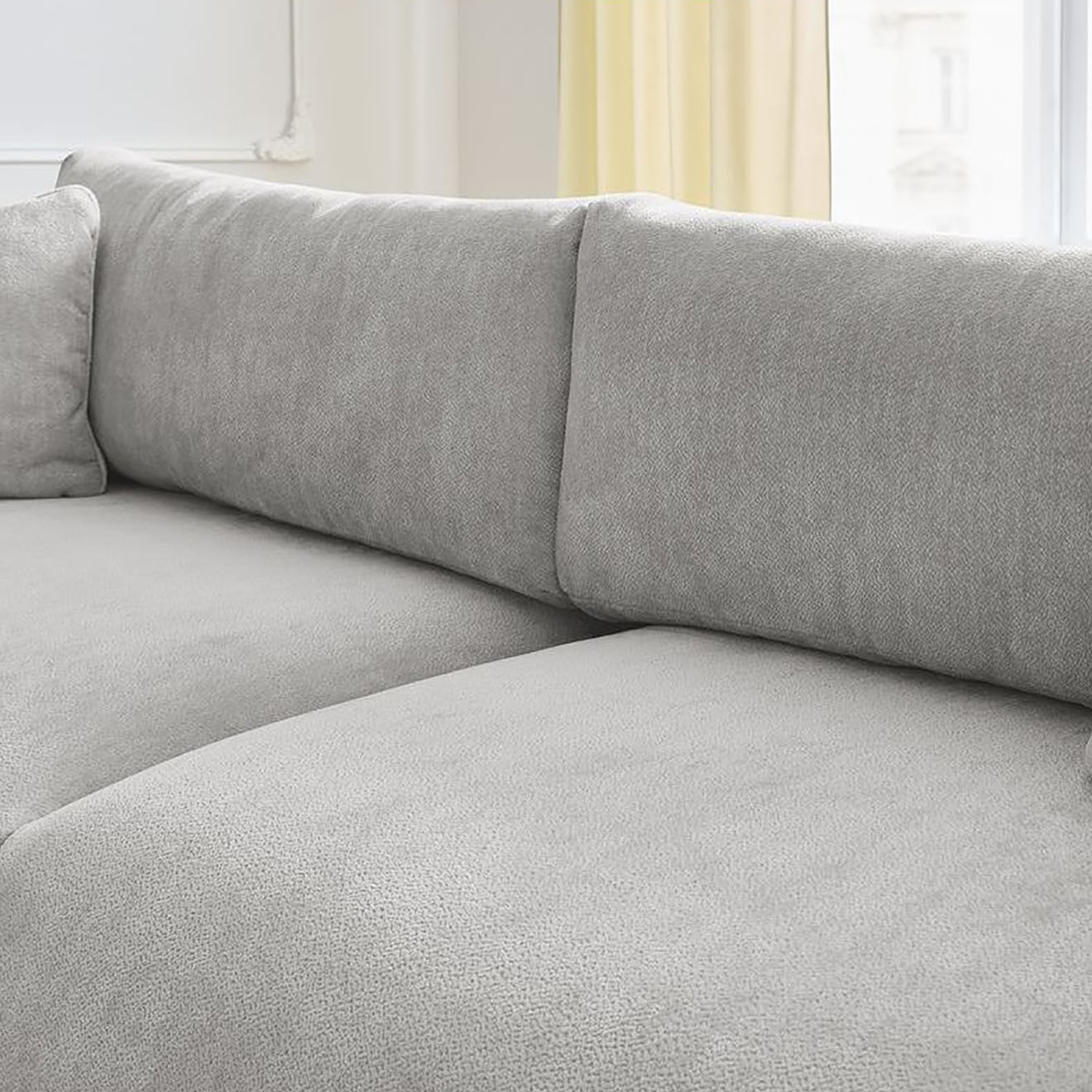 Bobochic Canapé convertible coffre ezechiel gris clair - 265x109x82 cm