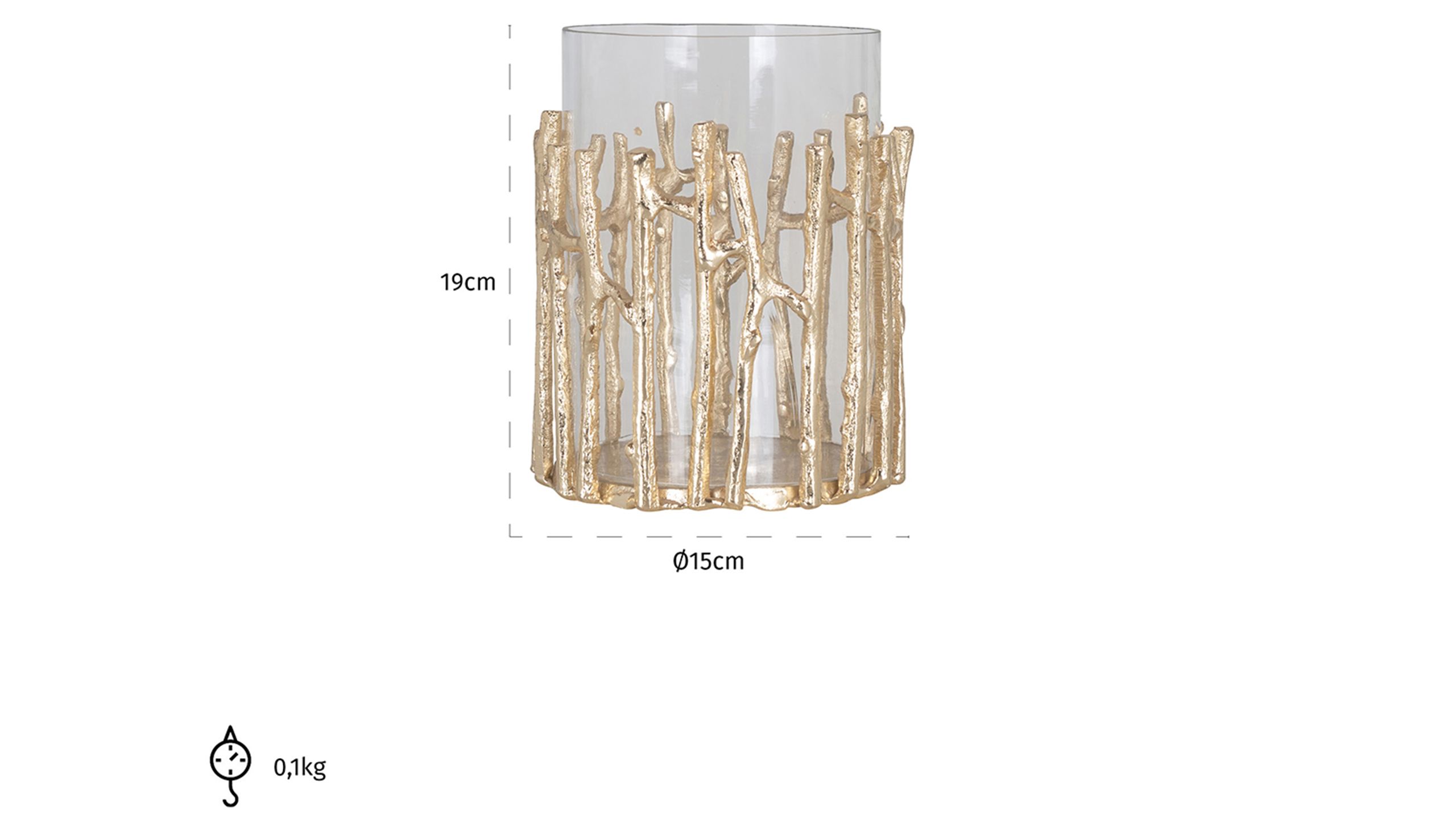 Windlicht Loretta 211008B15 x D15 x H19 cm