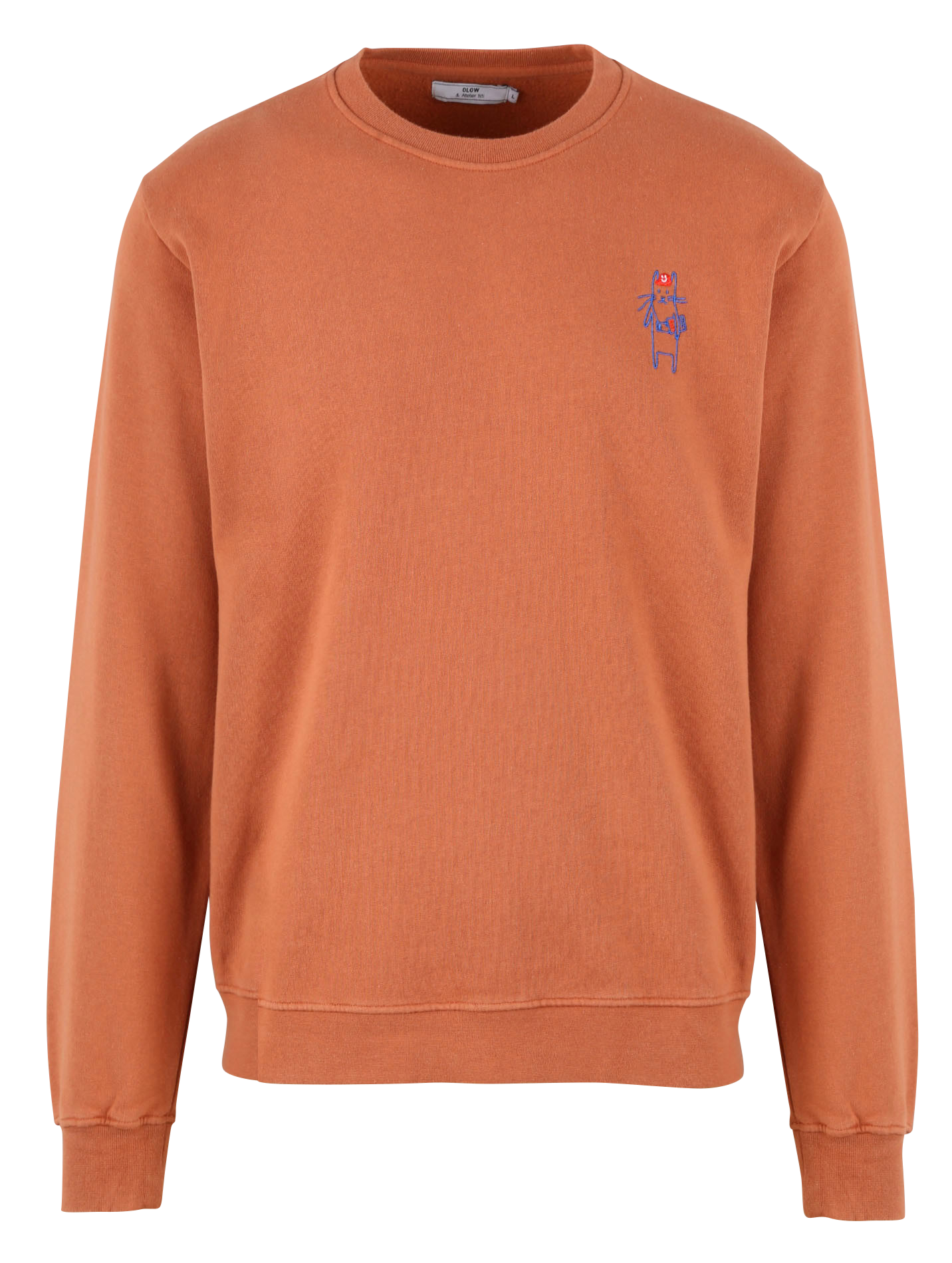 TOURIST - Sweat col rond regular-fit brodé en coton bio| Orange