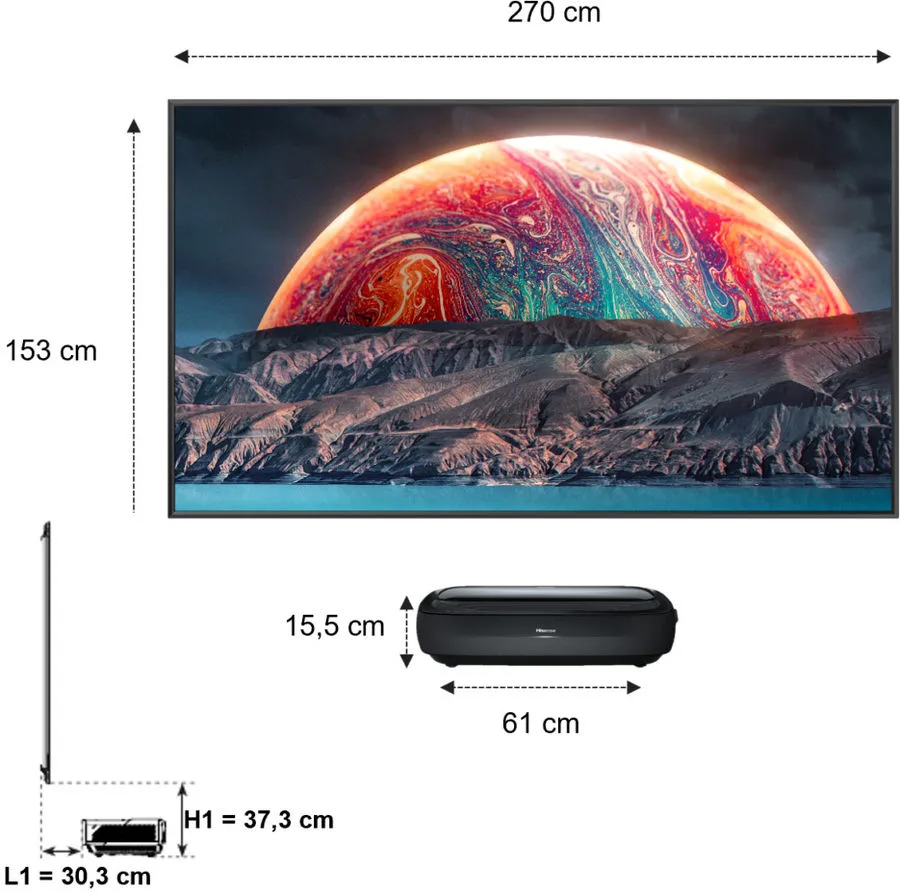 Hisense 120L9HA Laser TV Vidéoprojecteurs ultra courte focale