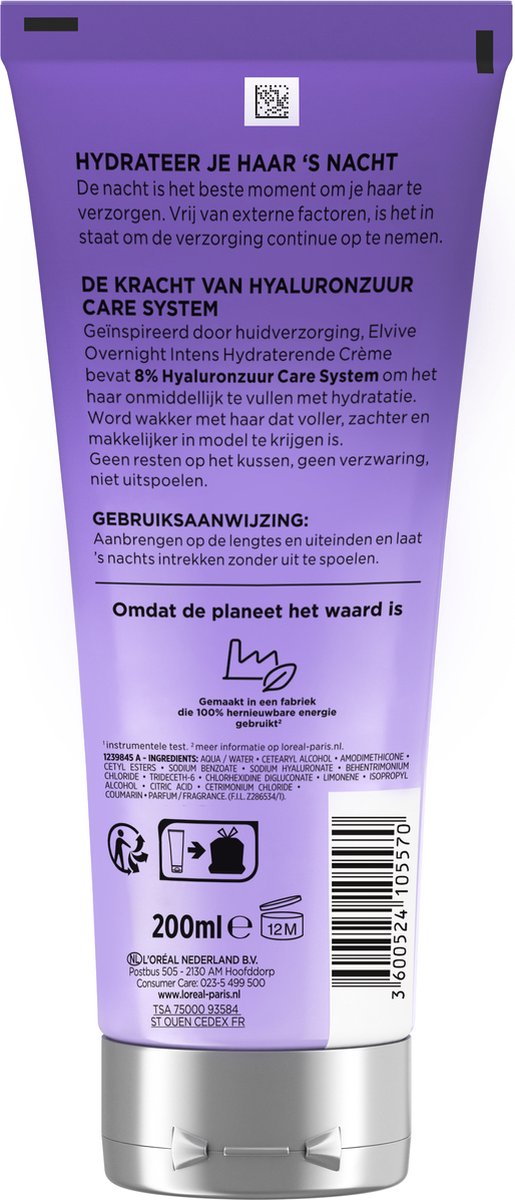 L’Oréal Elvive Hydra Hyaluronic Overnight Cream (200 ml)