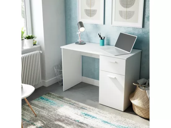 Bureau en aggloméré blanc 73x108x50cm
