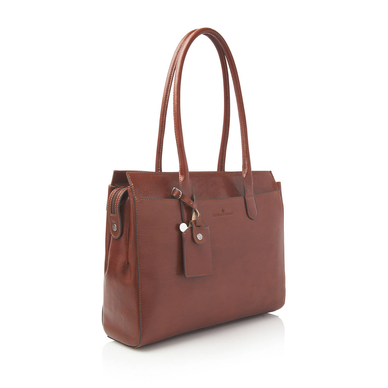 Castelijn & Beerens 15.6 inch leren laptoptas Gaucho Ellen cognac