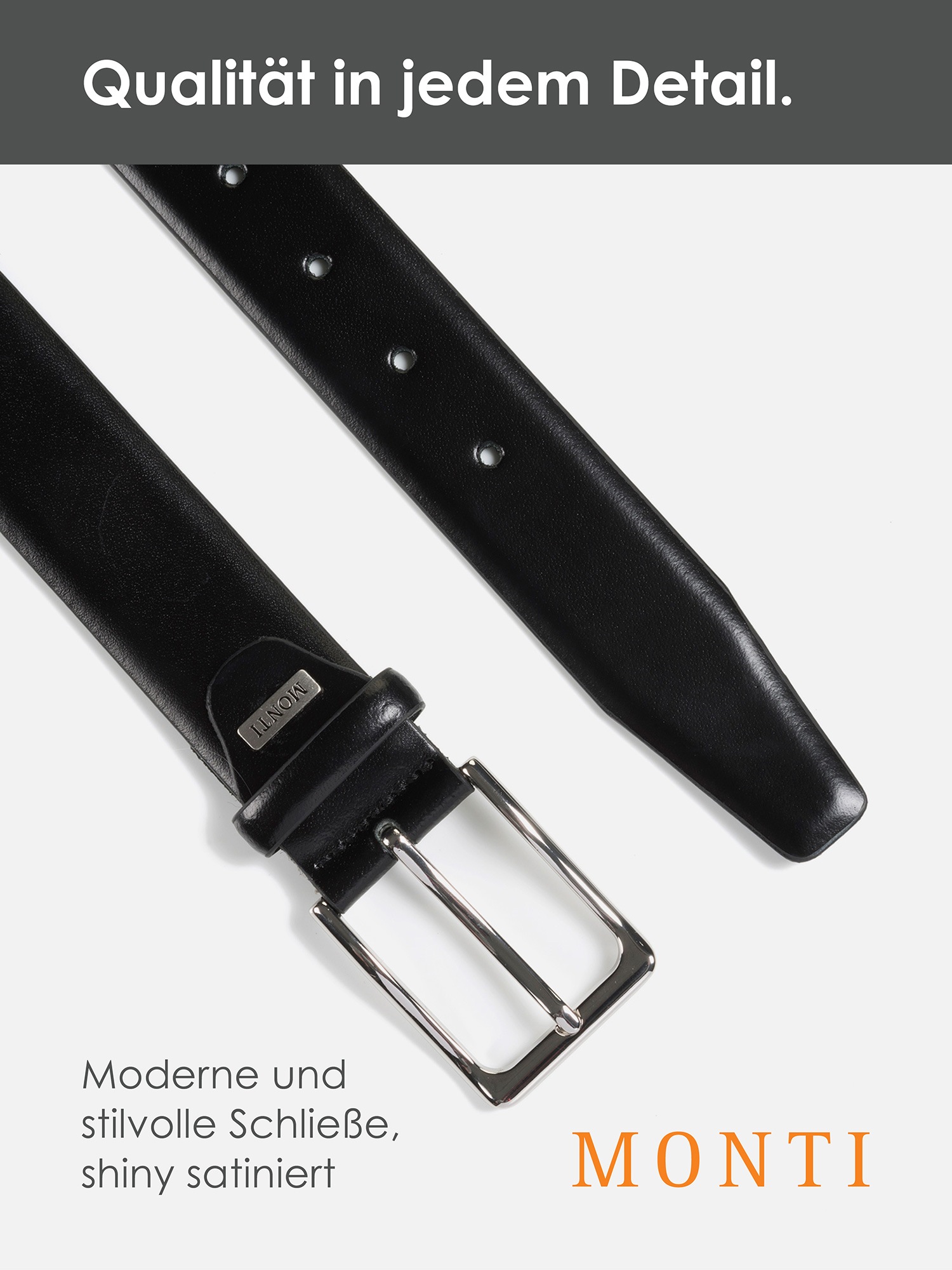 MONTI Ledergürtel »REDDING« glänzend, elegant