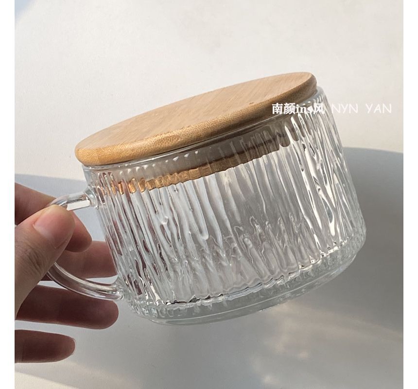 MIMO - Set: Glazen drinkbeker + Houten onderzetter