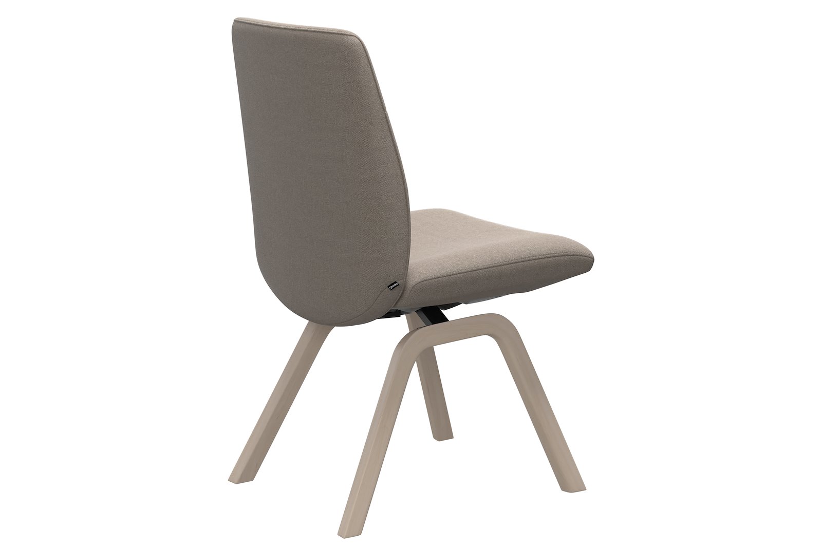 Chilli spisestol I tekstil Tulip Light Beige, large sete med whitewash understell.