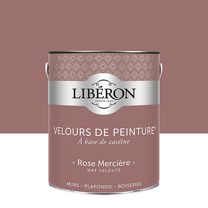 Peinture murs, plafonds et boiseries Velours de peinture rose merciere Libéron 2,5L