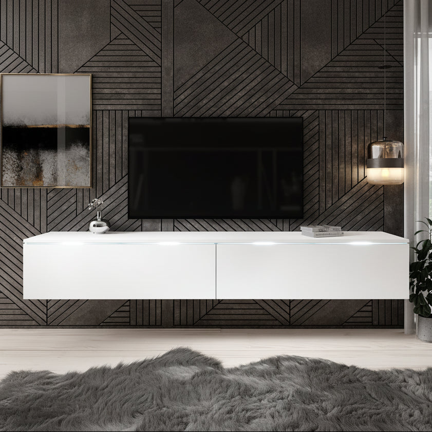 Dixon - TV-Meubel - Mat wit - 180 cm