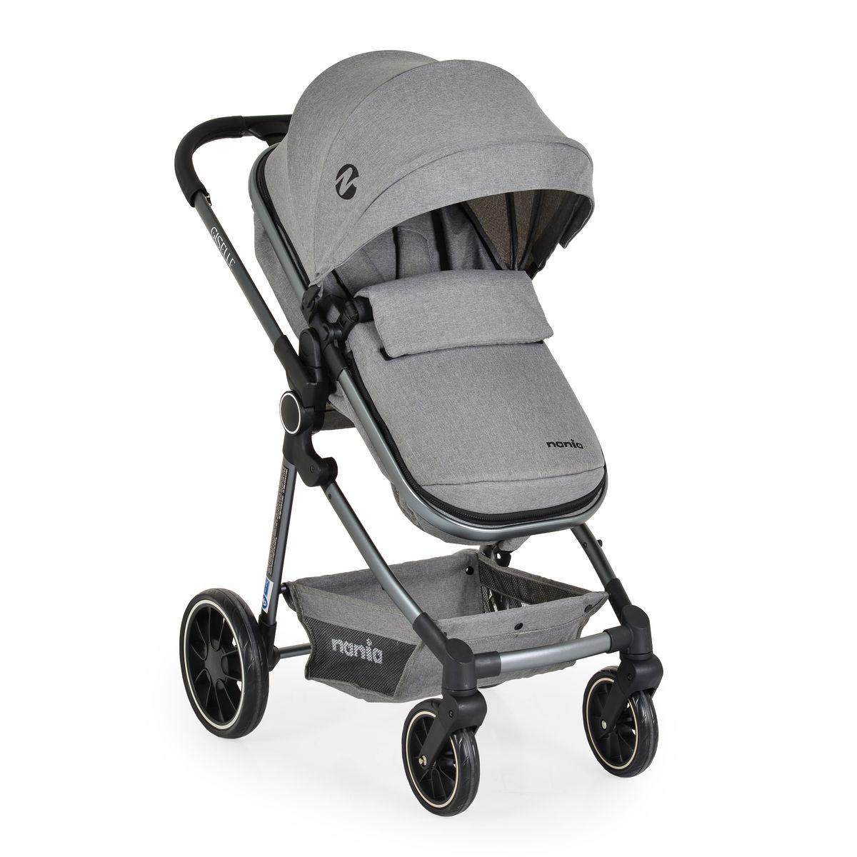 Moni Kombikinderwagen 2 in 1 Giselle umbaubar Korb klappbar 5-Punkt-Gurt 22 kg grau