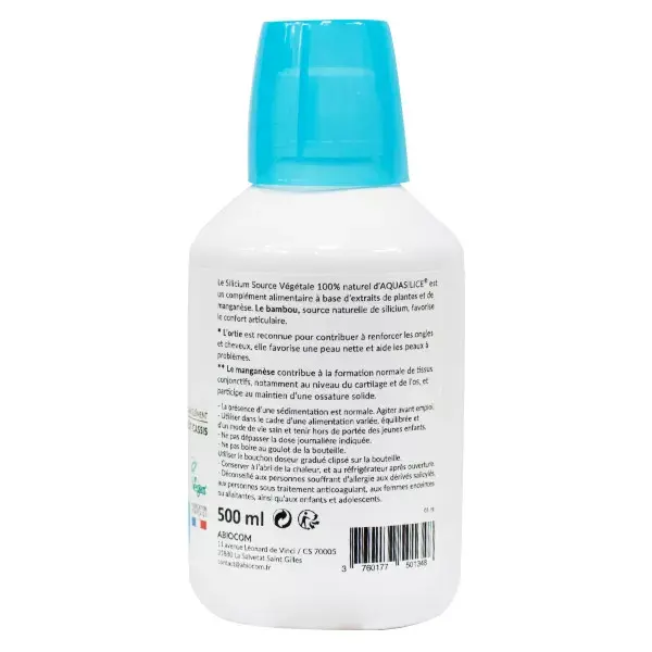 Aquasilice Coffret Silicium Organique Source Végétale 3 x 500ml