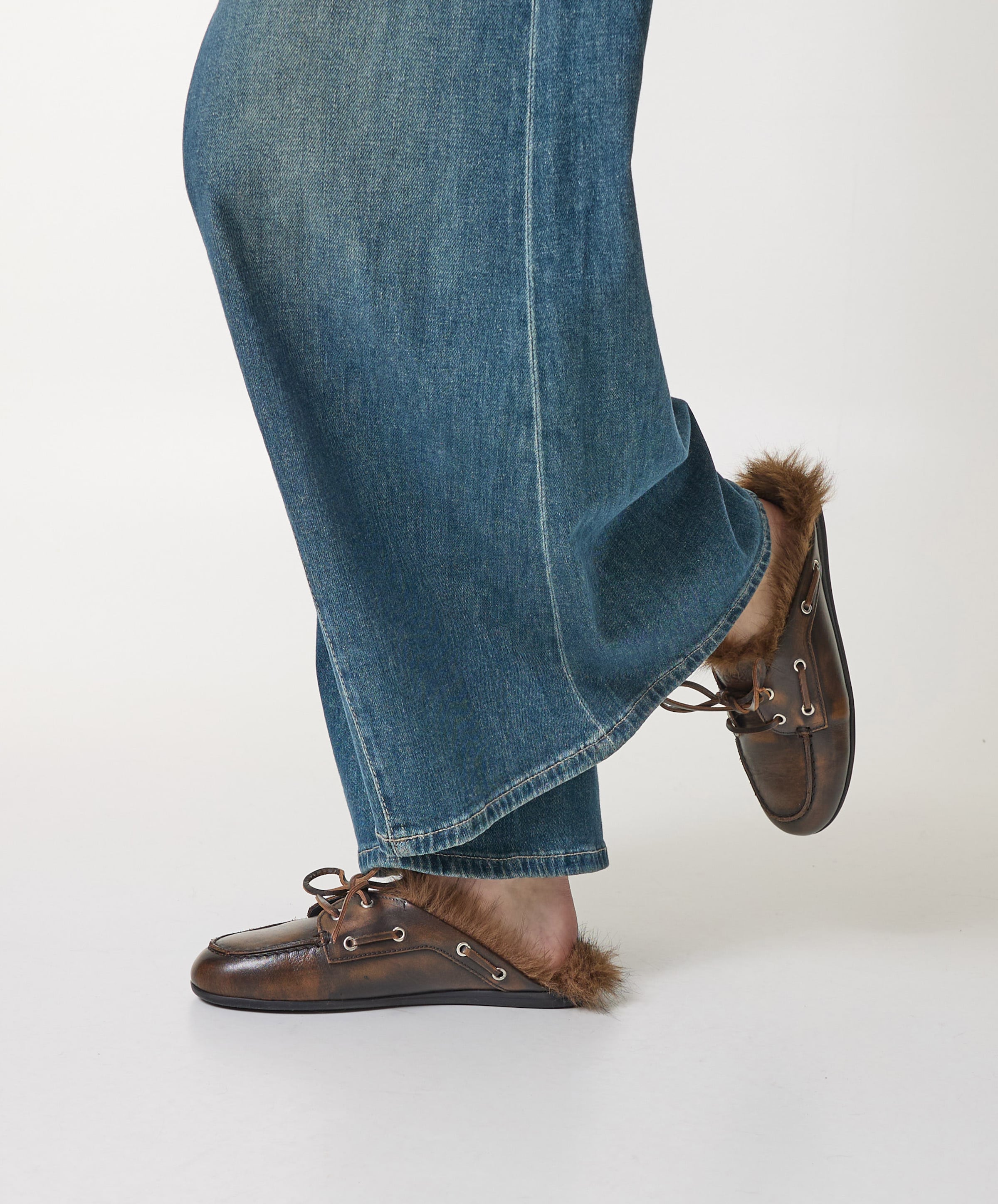 Posa Boat Loafer Mule  dames clogs bruin