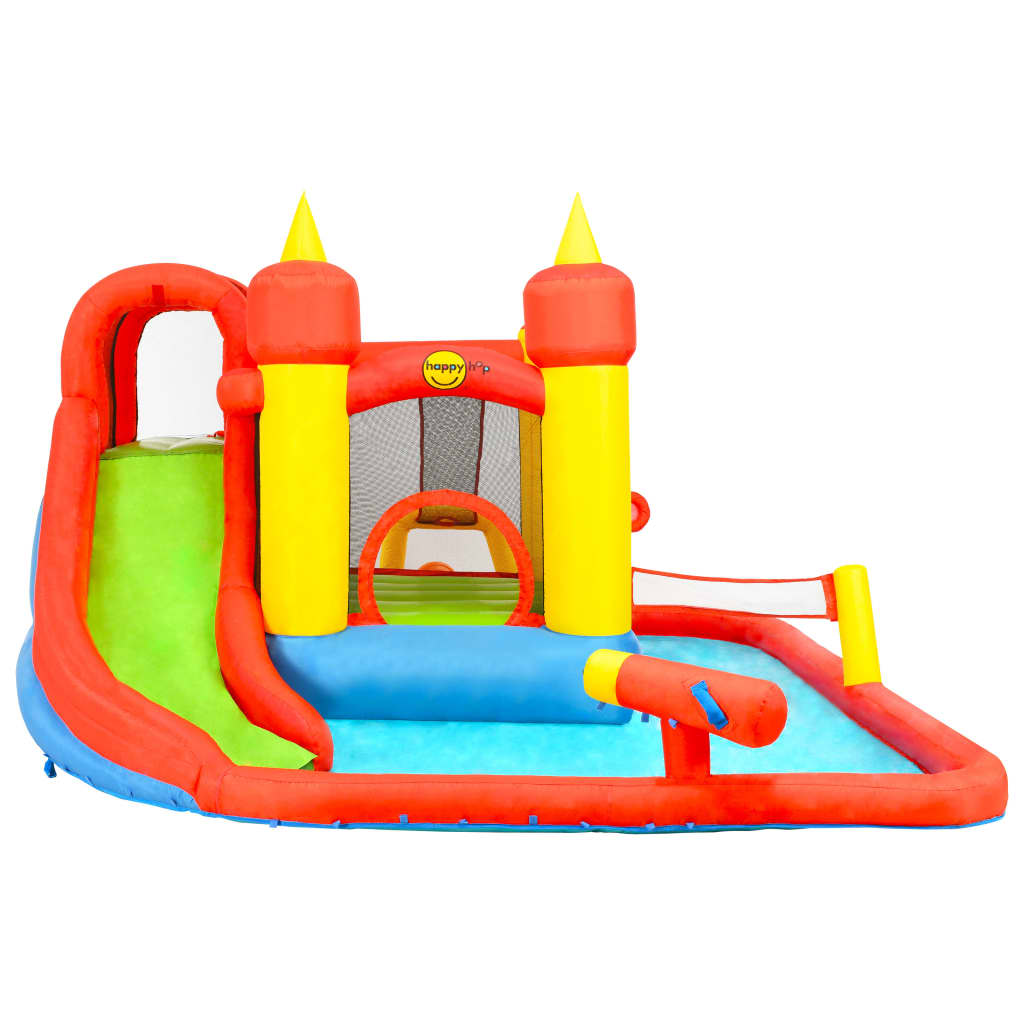 Castelo inflável Happy Hop com escorregador e piscina 410x385x220 cm